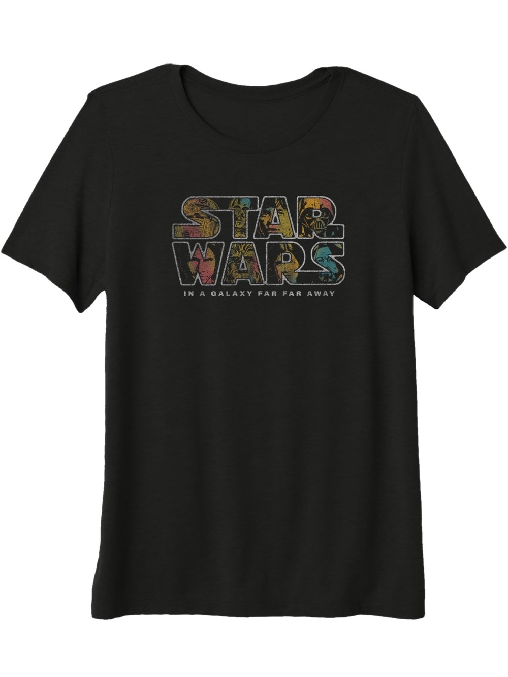 Star Wars Black Short Sleeve Tee with Multicolor Logo